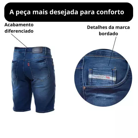 Bermuda Jeans Premium - Lacoste - Azul Claro